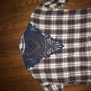 Flannel With Lace Back